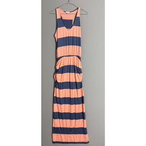 Splendid sz S orange‎ blue striped maxi dress